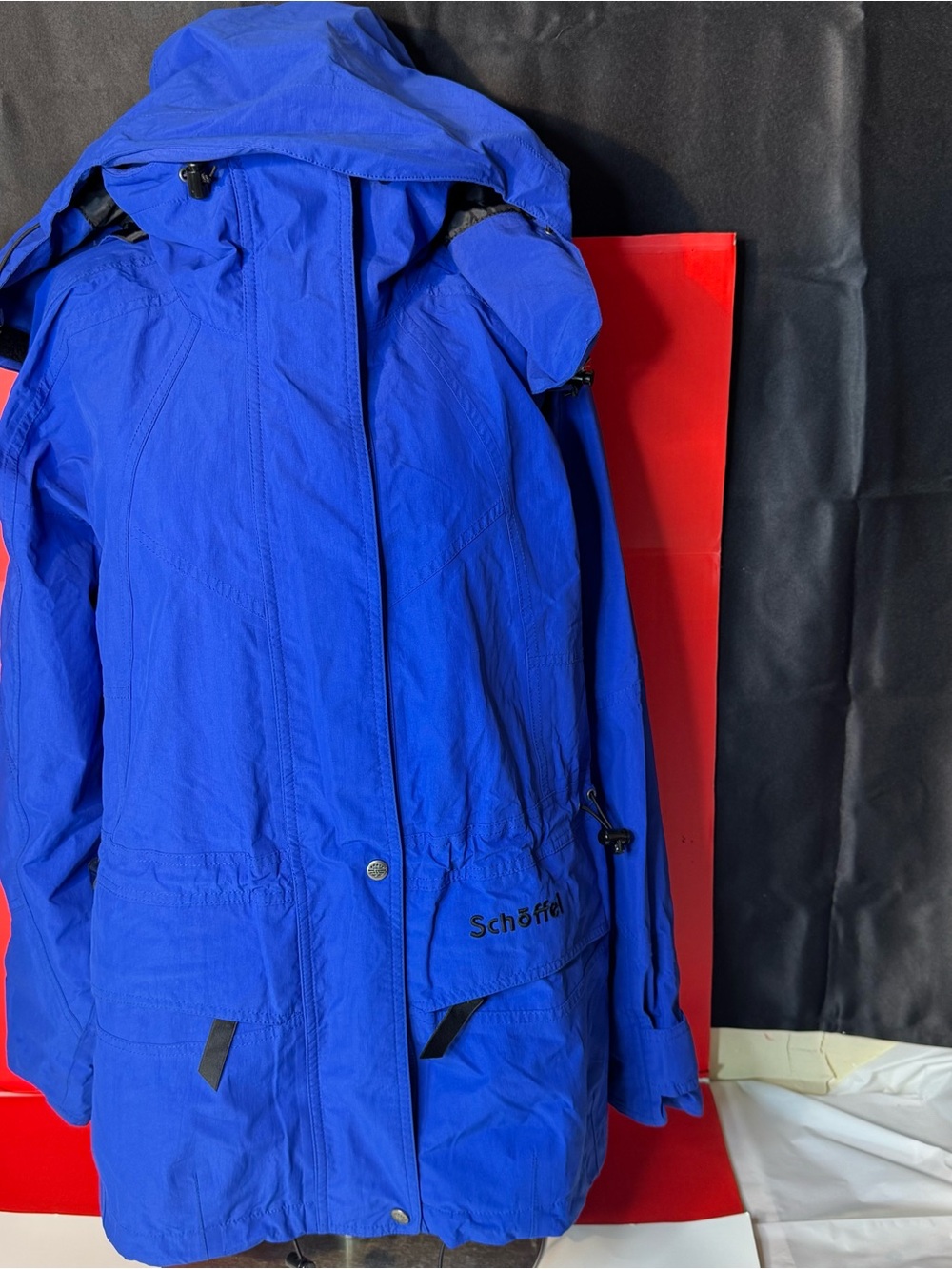 Vintage Schöffel Royal Blue Outdoor Jacket gore-Tex women’s SZ 8 hooded preowned